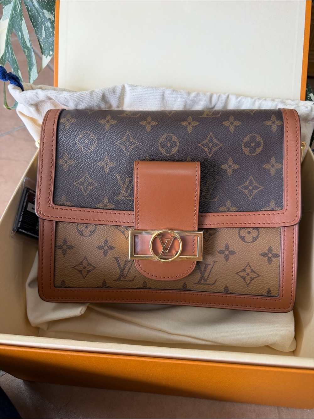 Louis Vuitton Brown Monogram Canvas and Tan Leather Crossbody Bag
